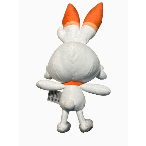 Pokémon Scorbunny Plush Toy 12" Tall 2021 Orange & White - Picture 6 of 11